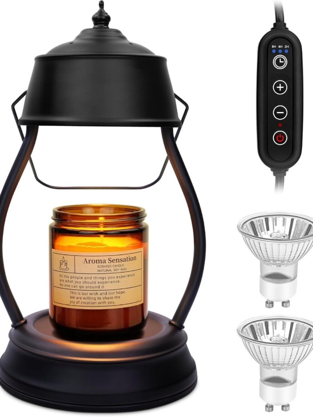 Vintage Lantern Candle Warmer Lamp with Timer - Home Decor & Gift for Women